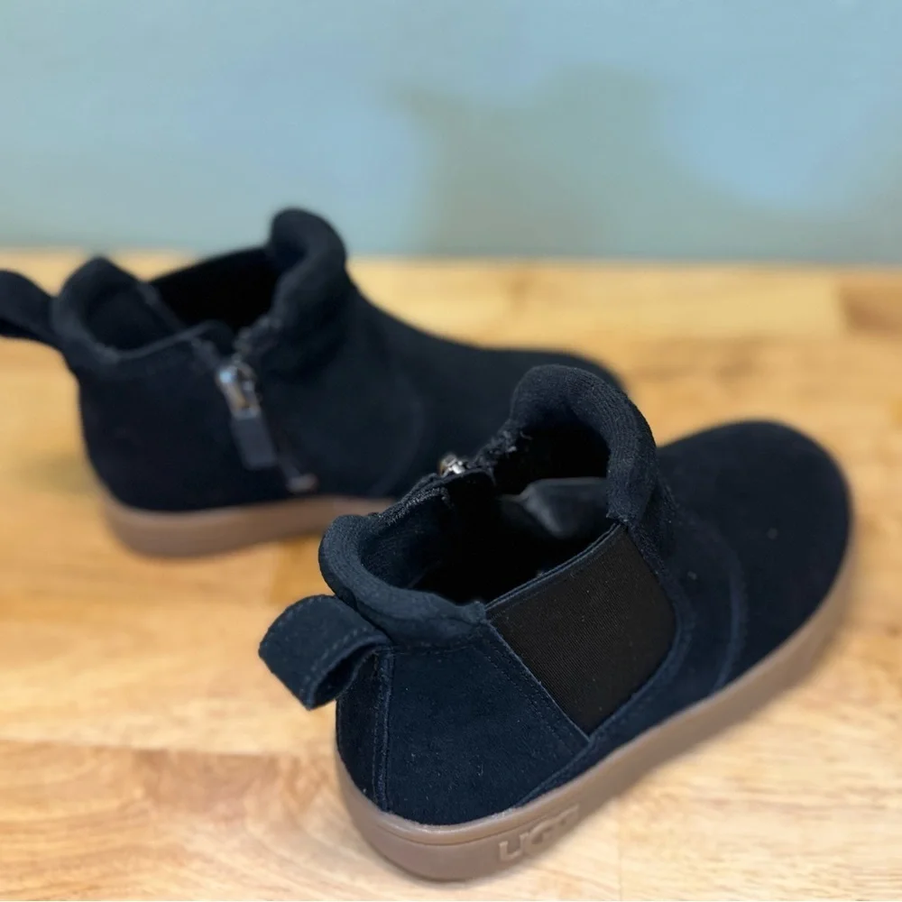 UGG Kids Black Suede Ankle Boots